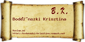 Bodánszki Krisztina névjegykártya